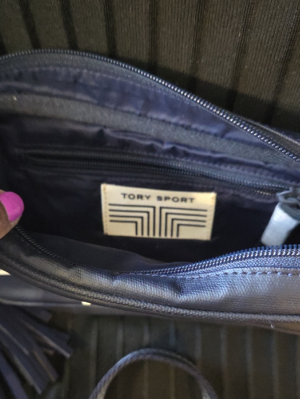 Tory Sport Navy and Black Messenger Crossbody Bag